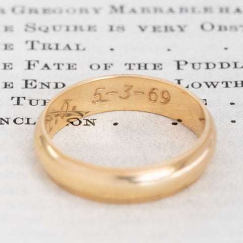 Vintage Milgrain Wedding Band, 5mm