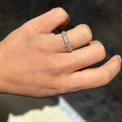 1.28ctw Old European Cut Diamond 7-Stone Band