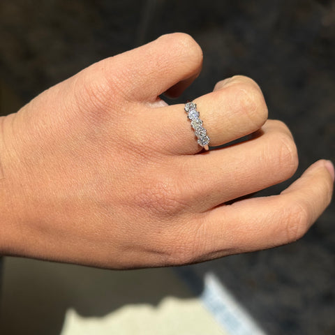 1.05ctw Old Mine Cut Diamond 5-Stone Band