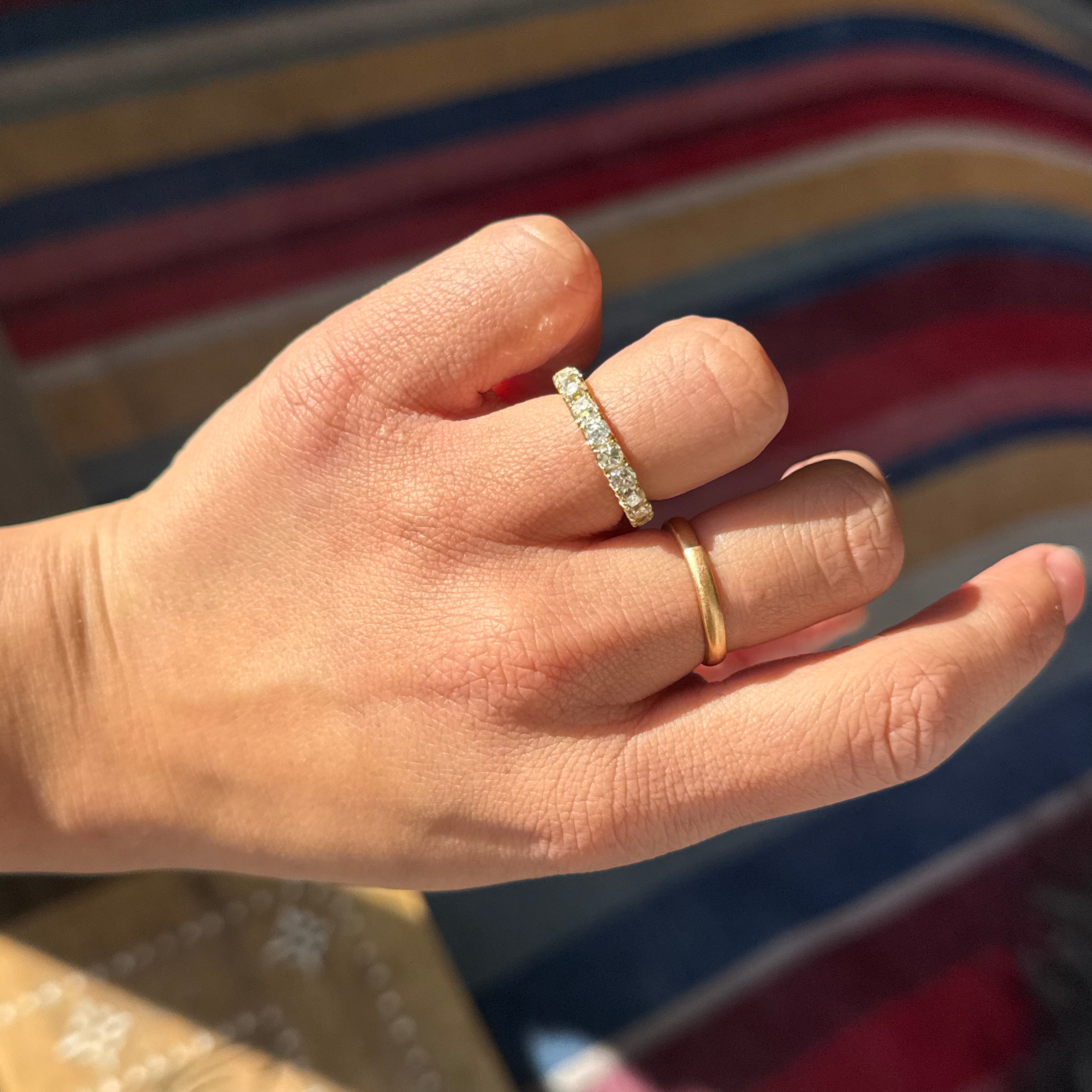 3.20ctw Old Mine Cut Diamond Eternity Band