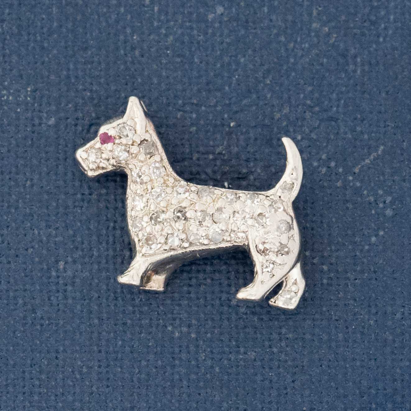 Art Deco Diamond Dog Charm, by Cartier