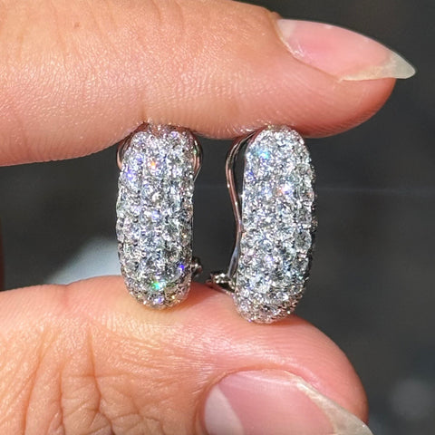 2.00ctw Round Brilliant Cut Diamond Pave Huggie Earrings