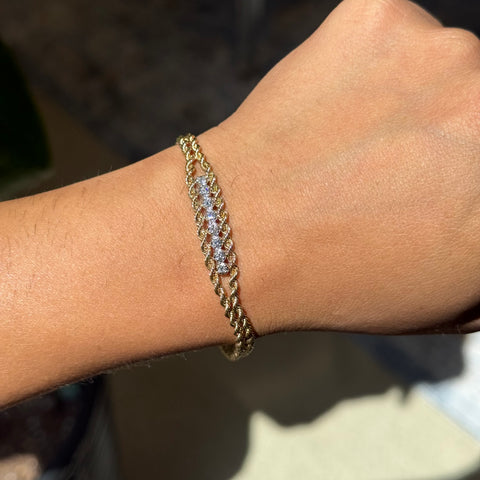 Vintage Diamond Rope Chain Bracelet
