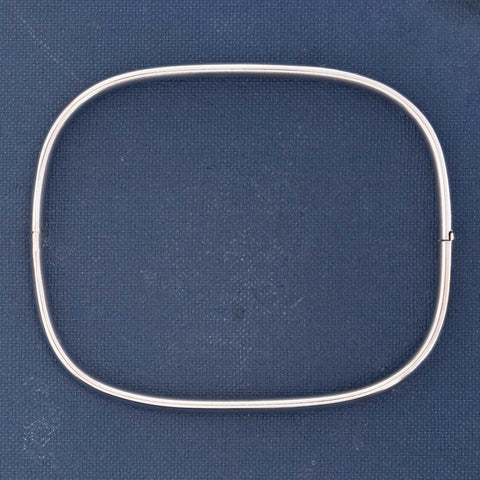 Vintage White Gold Square Bangle, Italian