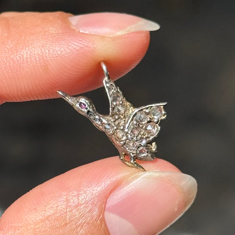 Antique Diamond Goose Charm