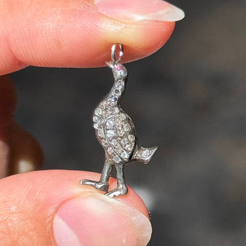 Antique Diamond Waterfowl Charm