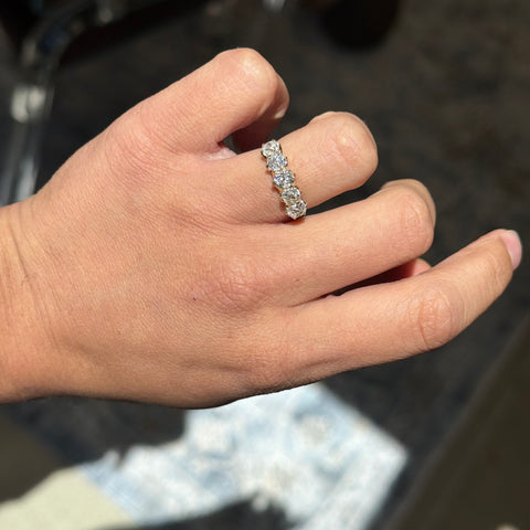 2.06ctw Old Mine Cut Diamond 5-Stone Band
