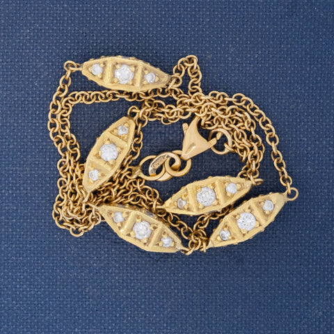 2.20ctw Vintage Diamond Station Necklace, Italian