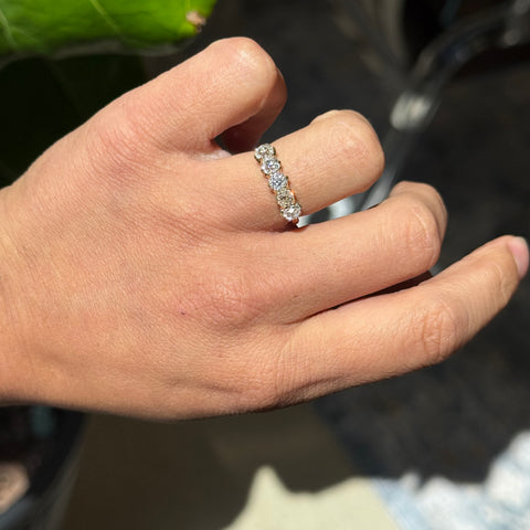 1.51ctw Old Mine Cut Diamond 5-Stone Band