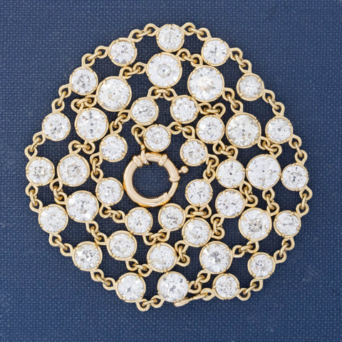 14.69ctw Old European Cut Diamond Riviere/Tennis Necklace
