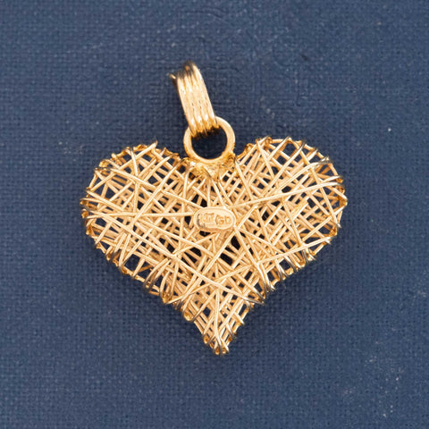 Vintage Woven Heart Pendant