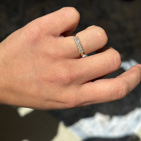 .53ctw Petite Old Mine Cut Diamond 7-Stone Band