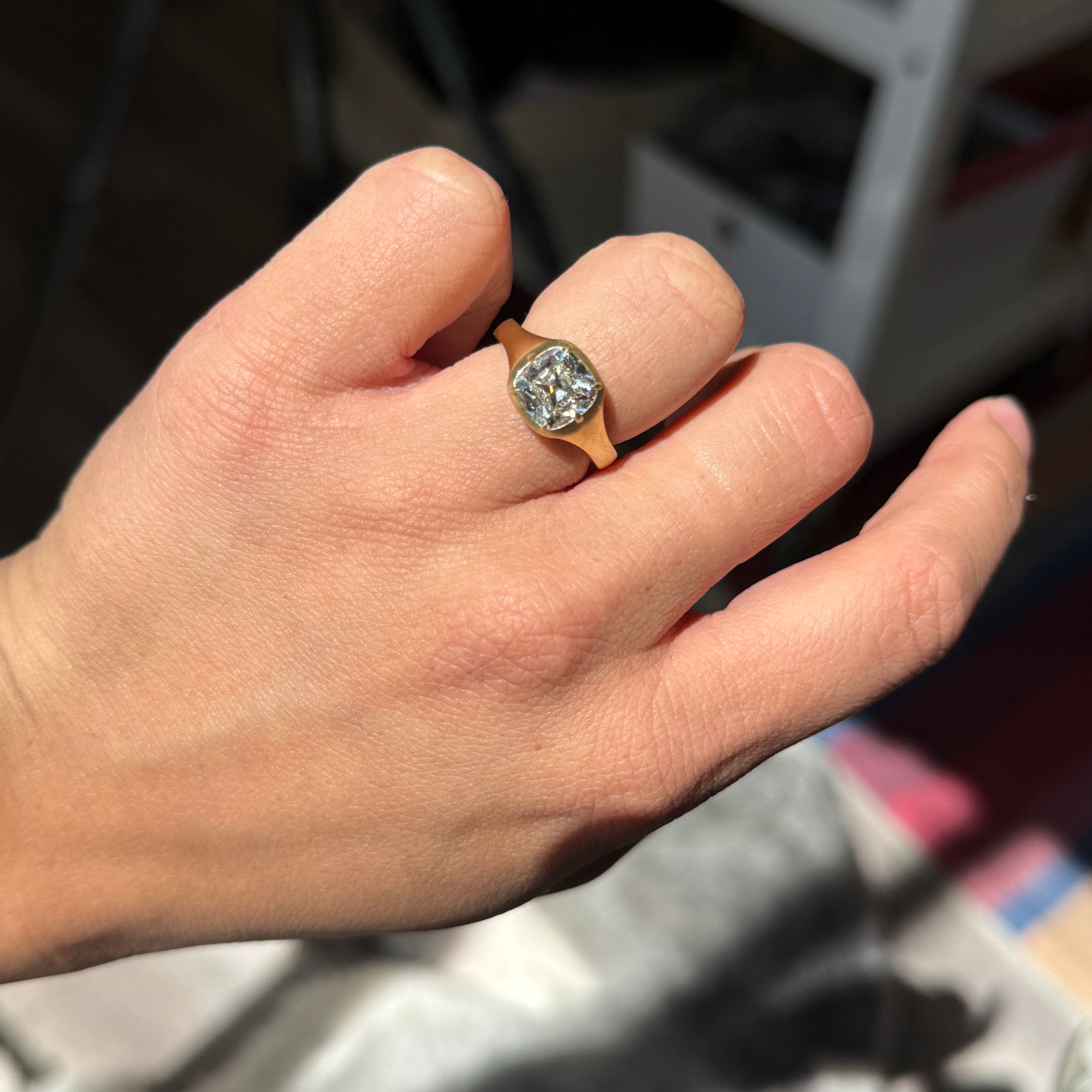 2.28ct Cushion Cut Diamond Solitaire, GIA L VS2