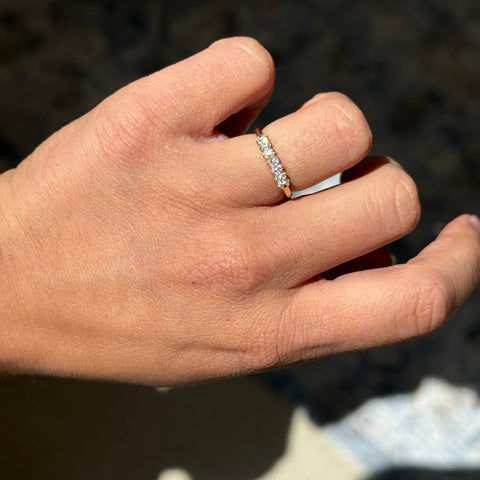 .55ctw Petite Old Mine Cut Diamond 7-Stone Band