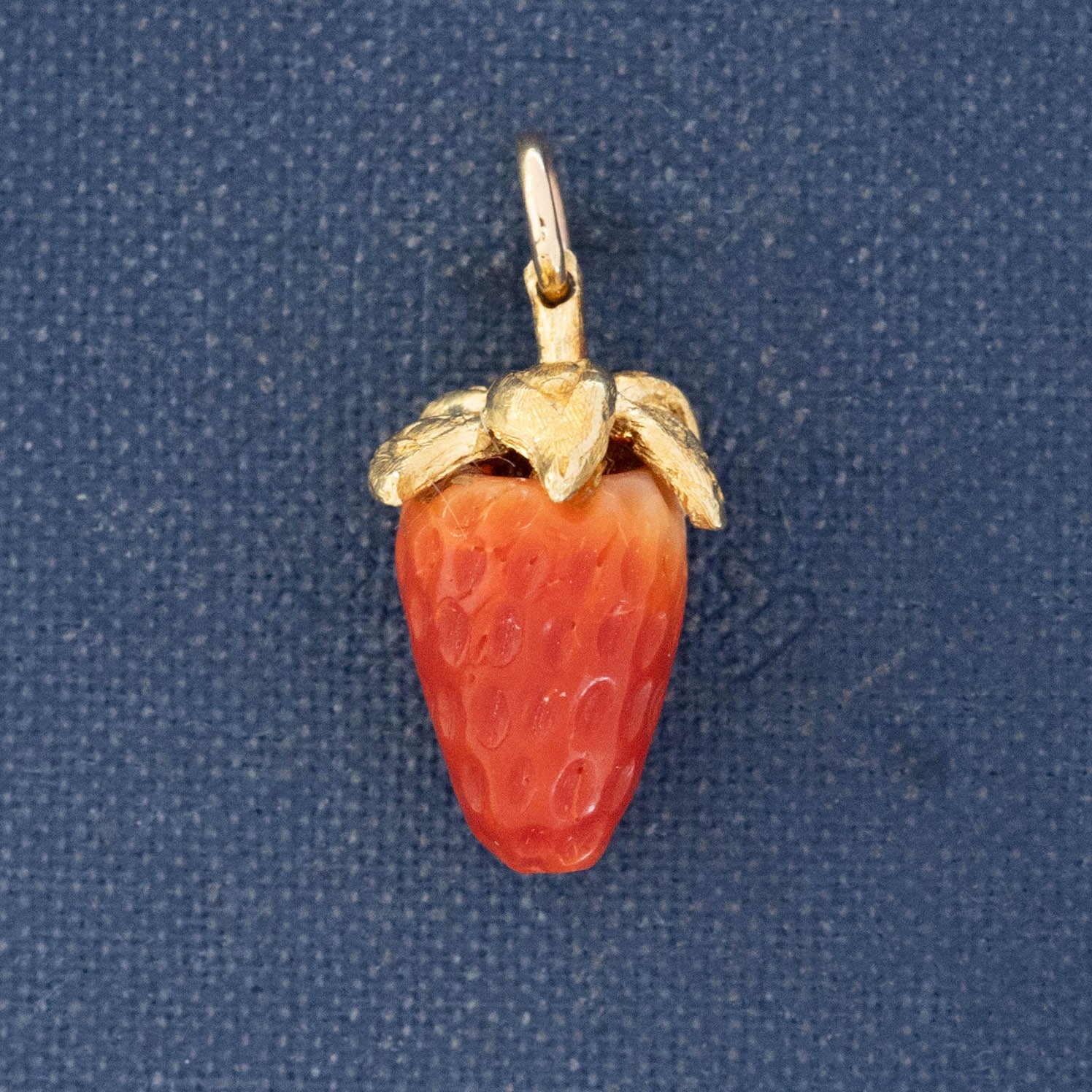 Vintage Coral Strawberry Charm