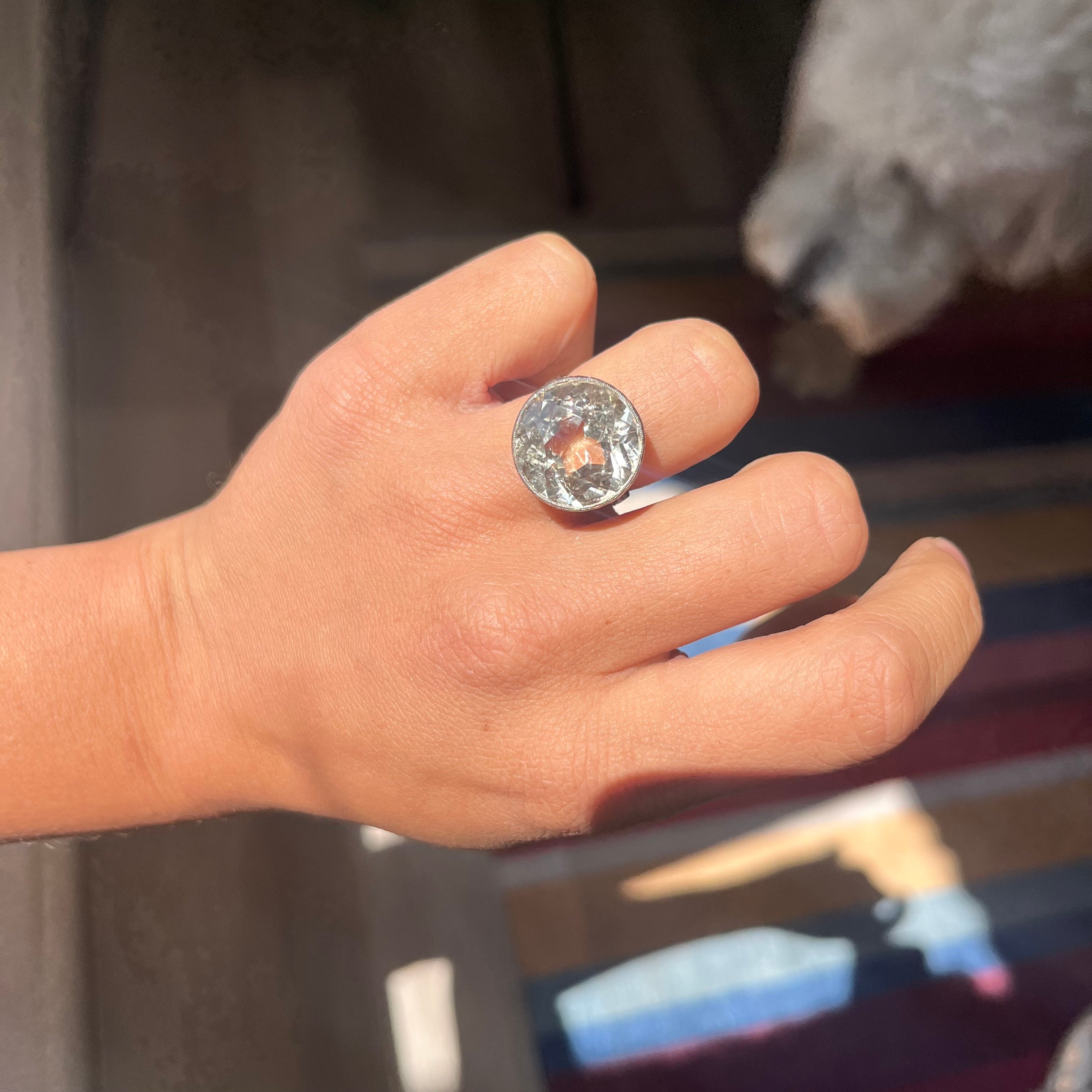 Edwardian Ceylon No-Heat Sapphire Bezel Ring, GIA