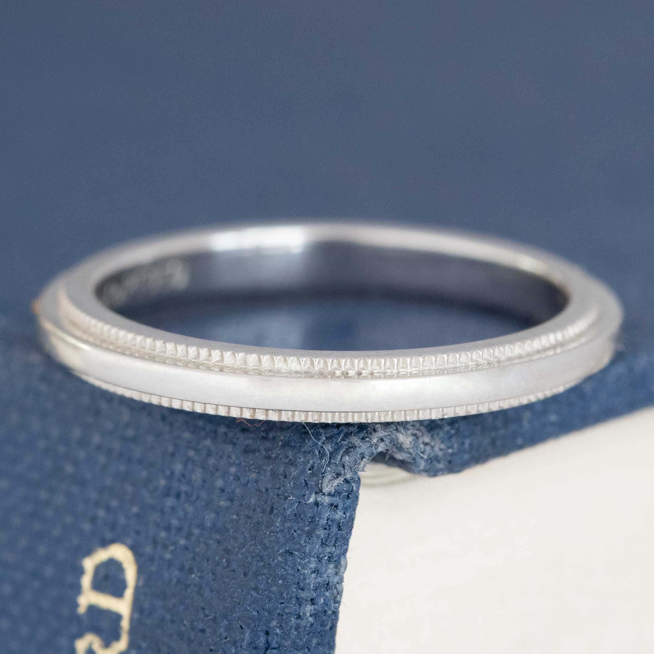 Vintage Slim Platinum Band with Milgrain, by Tiffany & Co.