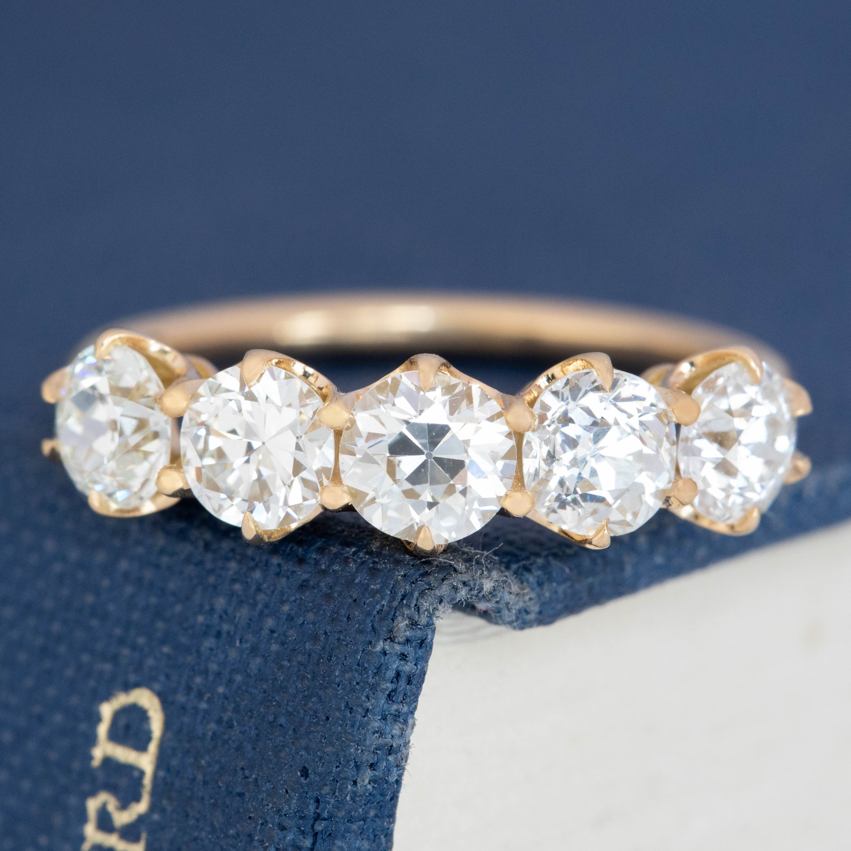 1.63ctw Old European Cut Diamond 5-Stone Band