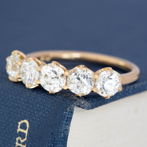 1.63ctw Old European Cut Diamond 5-Stone Band