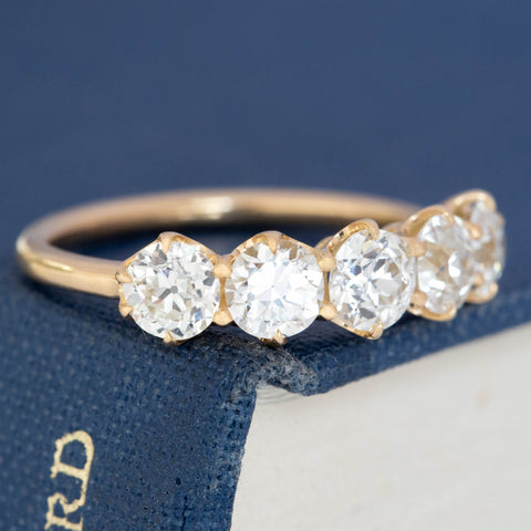 1.63ctw Old European Cut Diamond 5-Stone Band