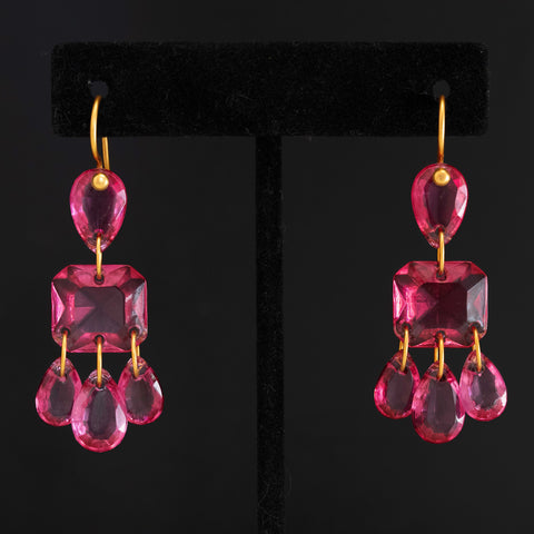 Pink Crystal Necklace and Earrings, by Baccarat