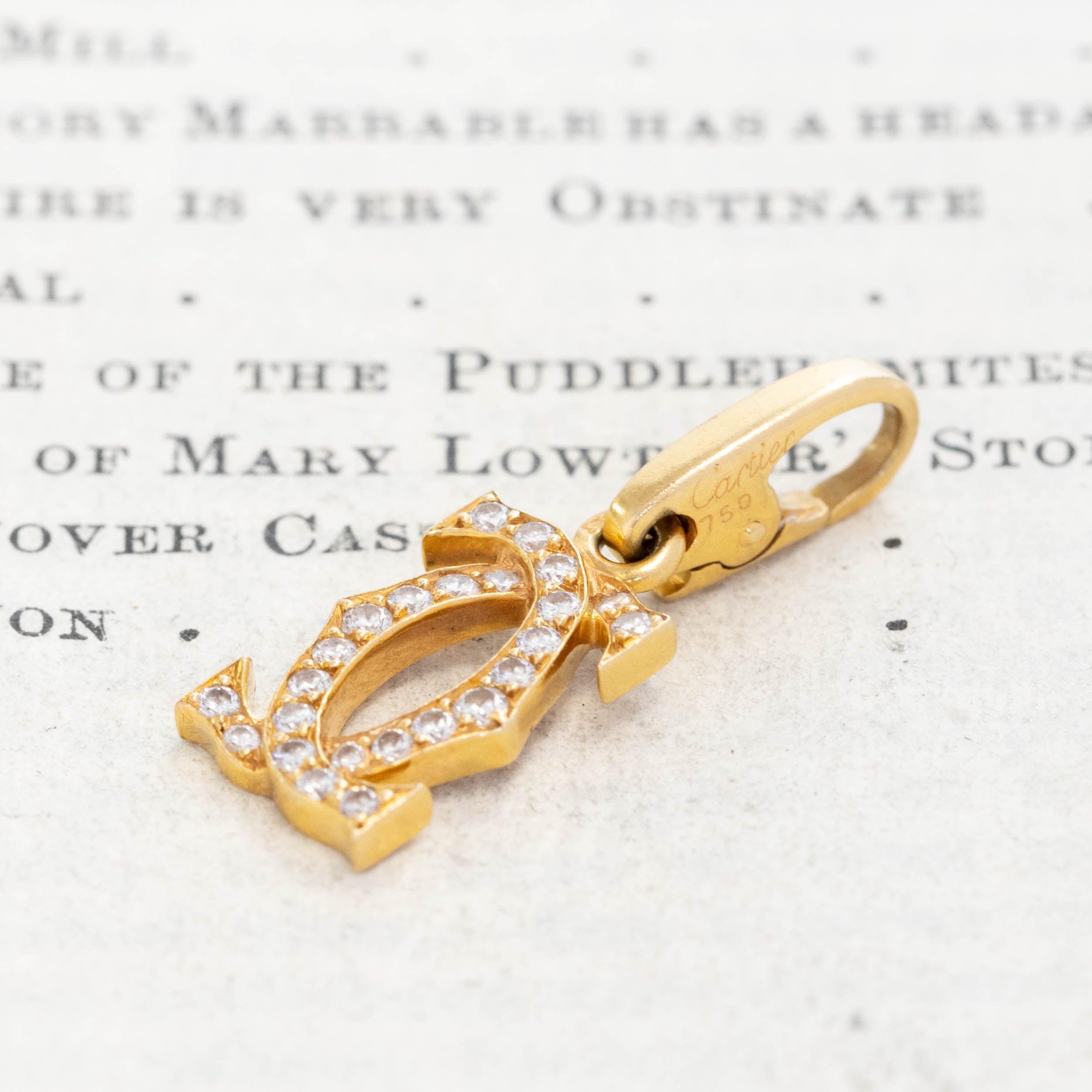 Vintage Diamond Double C Charm, by Cartier France