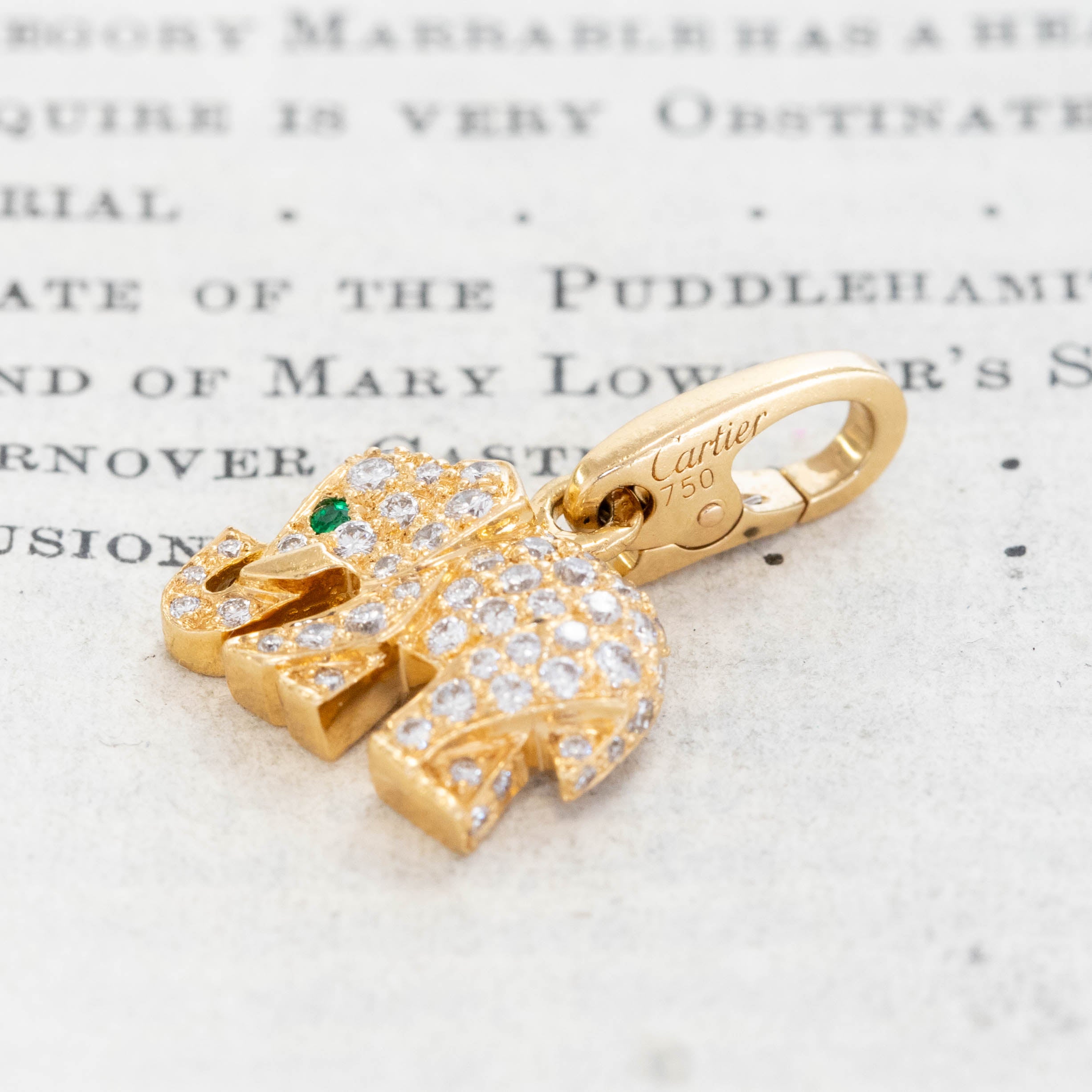 Vintage Diamond Pave Elephant Charm, by Cartier France