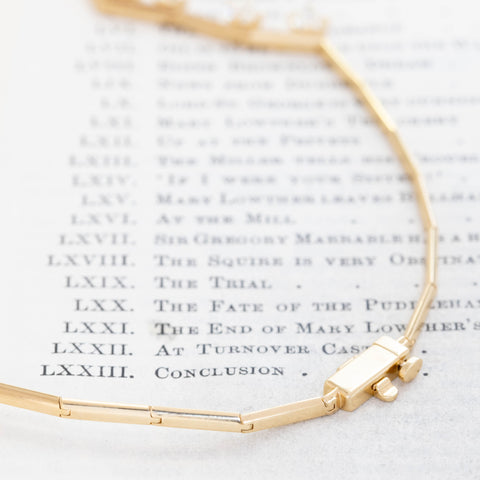 14.25ctw Old European Cut Diamon Bar Link Station Necklace