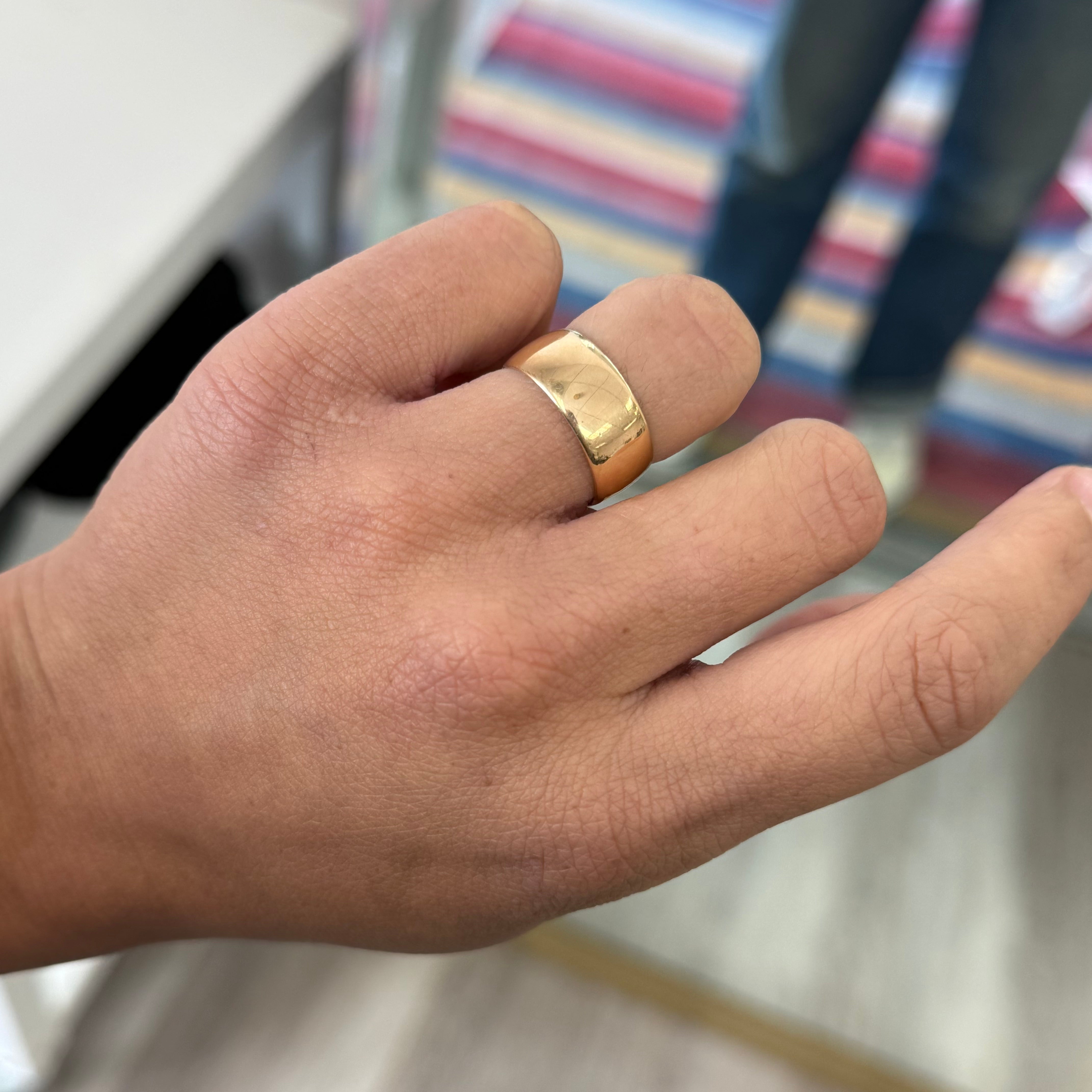 Antique Wide Wedding Band, 8.3mm
