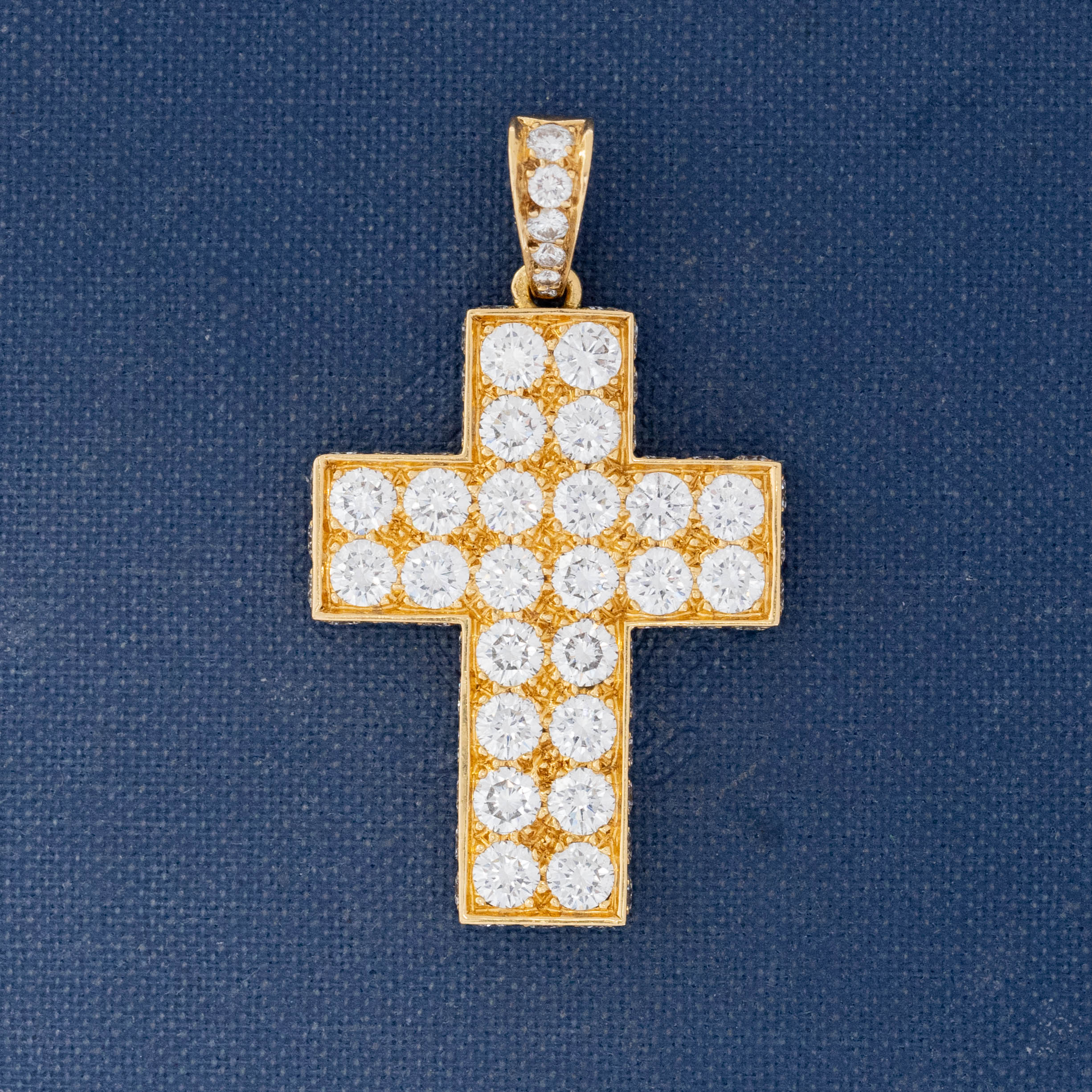 Vintage Round Brilliant Cut Diamond Cross Pendant, Cartier France
