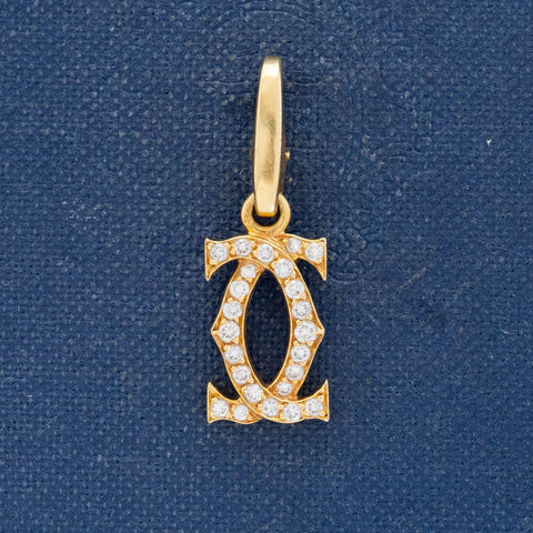 Vintage Diamond Double C Charm, by Cartier France