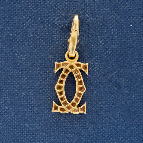 Vintage Diamond Double C Charm, by Cartier France