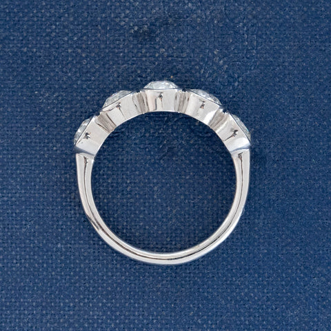 1.68ctw Old European Cut Diamond 5-Stone Bezel Band