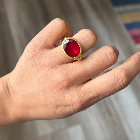 4.50ct Ruby Bezel Ring, by Gurhan