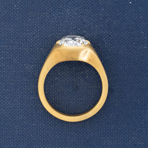 3.57ct Old Mine Cut Diamond Collet Solitaire, GIA K SI1