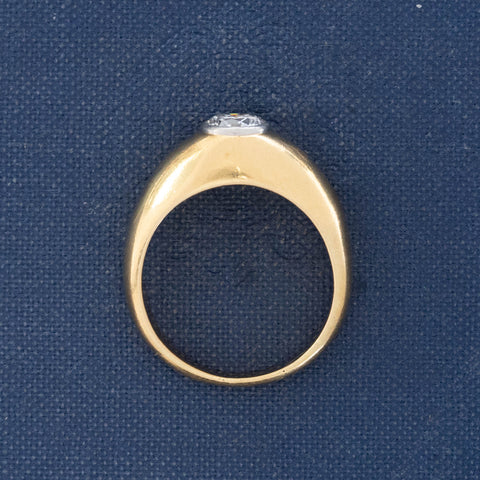 .74ct Round Brilliant Cut Diamond Bezel Solitaire, French