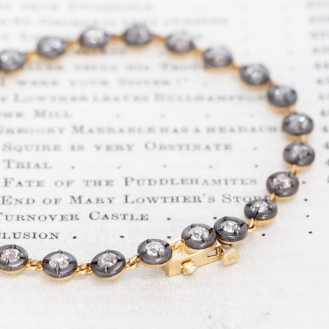 3.09ctw Old European Cut Diamond Collet Tennis Bracelet