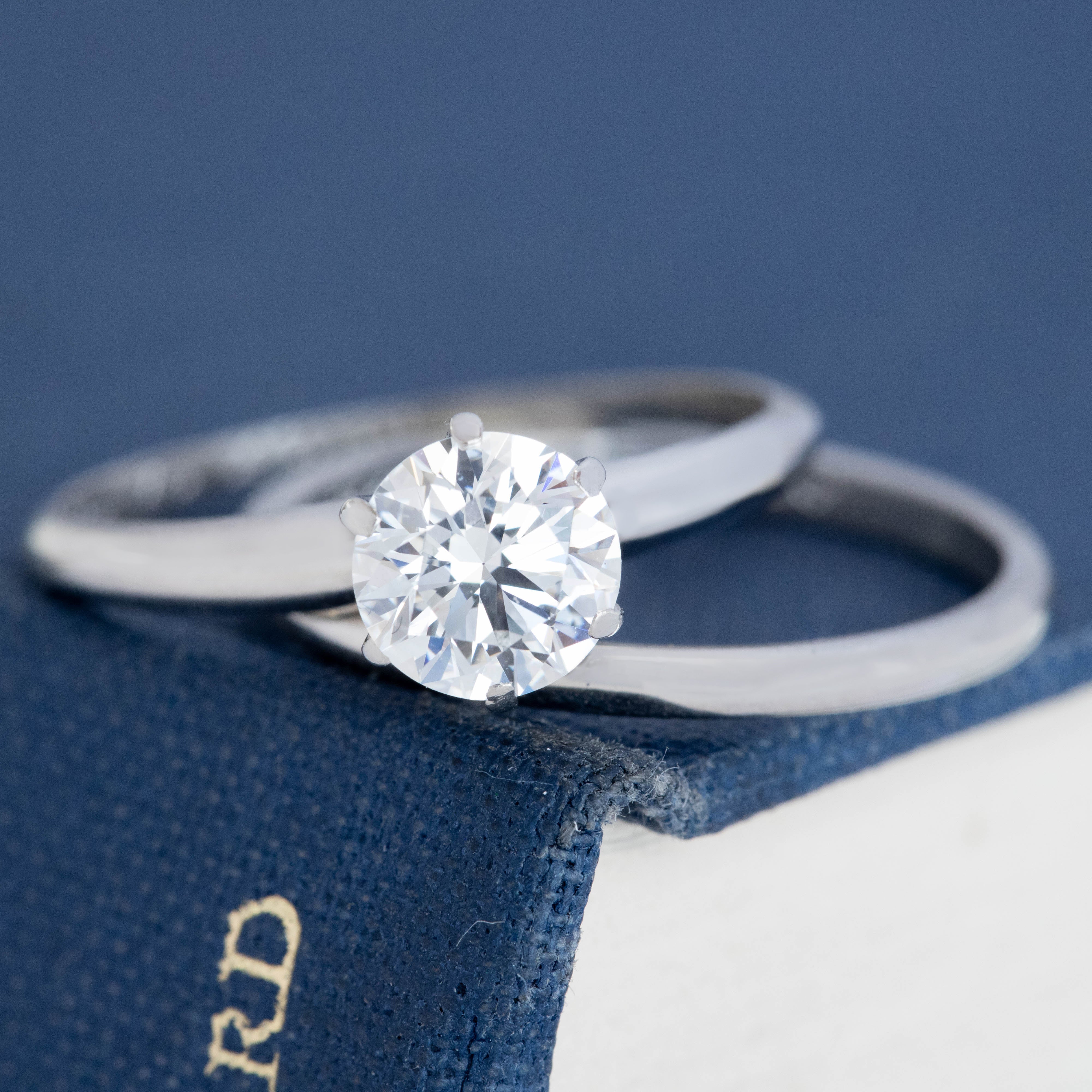 .94ct Vintage Round Brilliant Cut Diamond Wedding Set, by Tiffany & Co., GIA