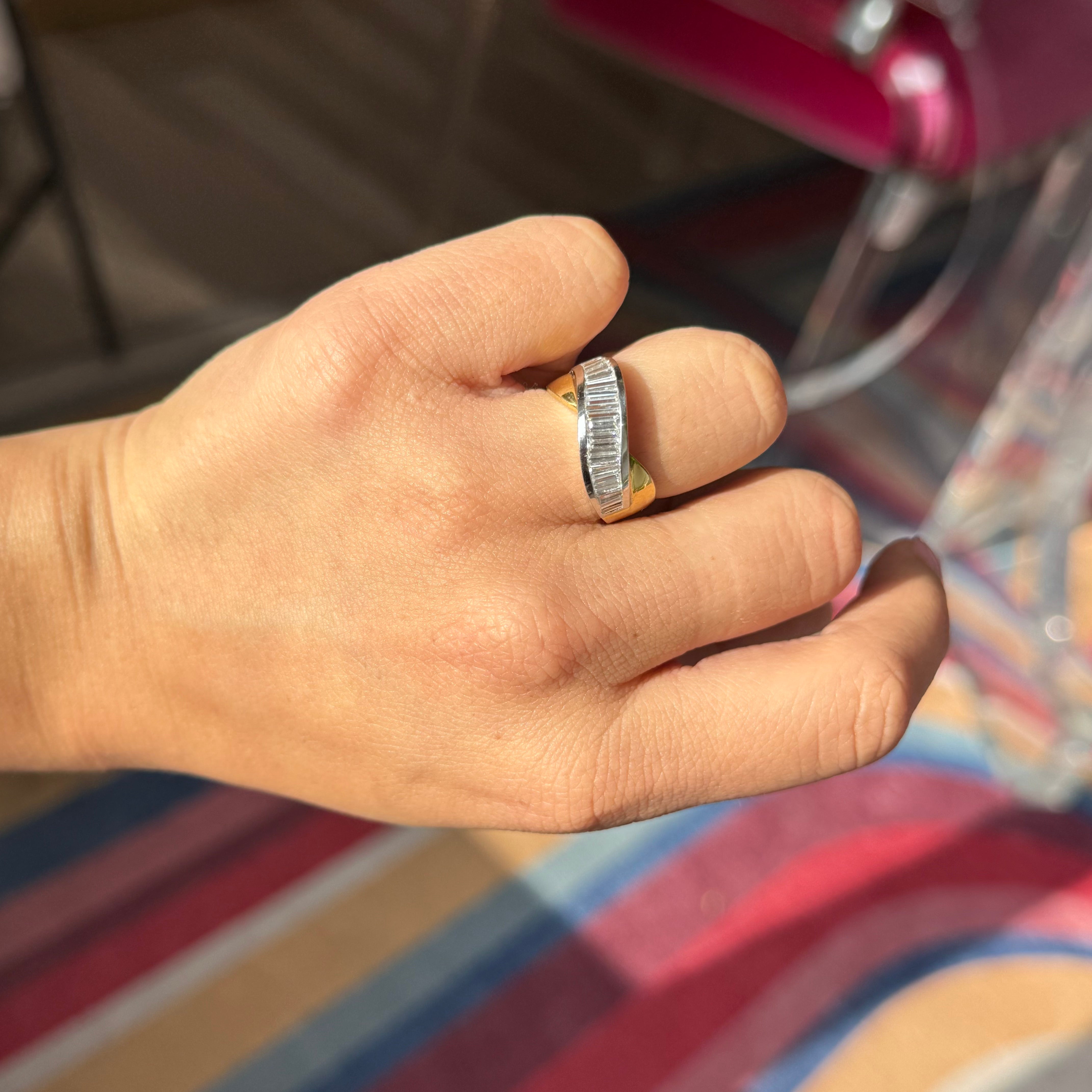 1.75ctw Vintage Baguette Cut Diamond Bypass Band