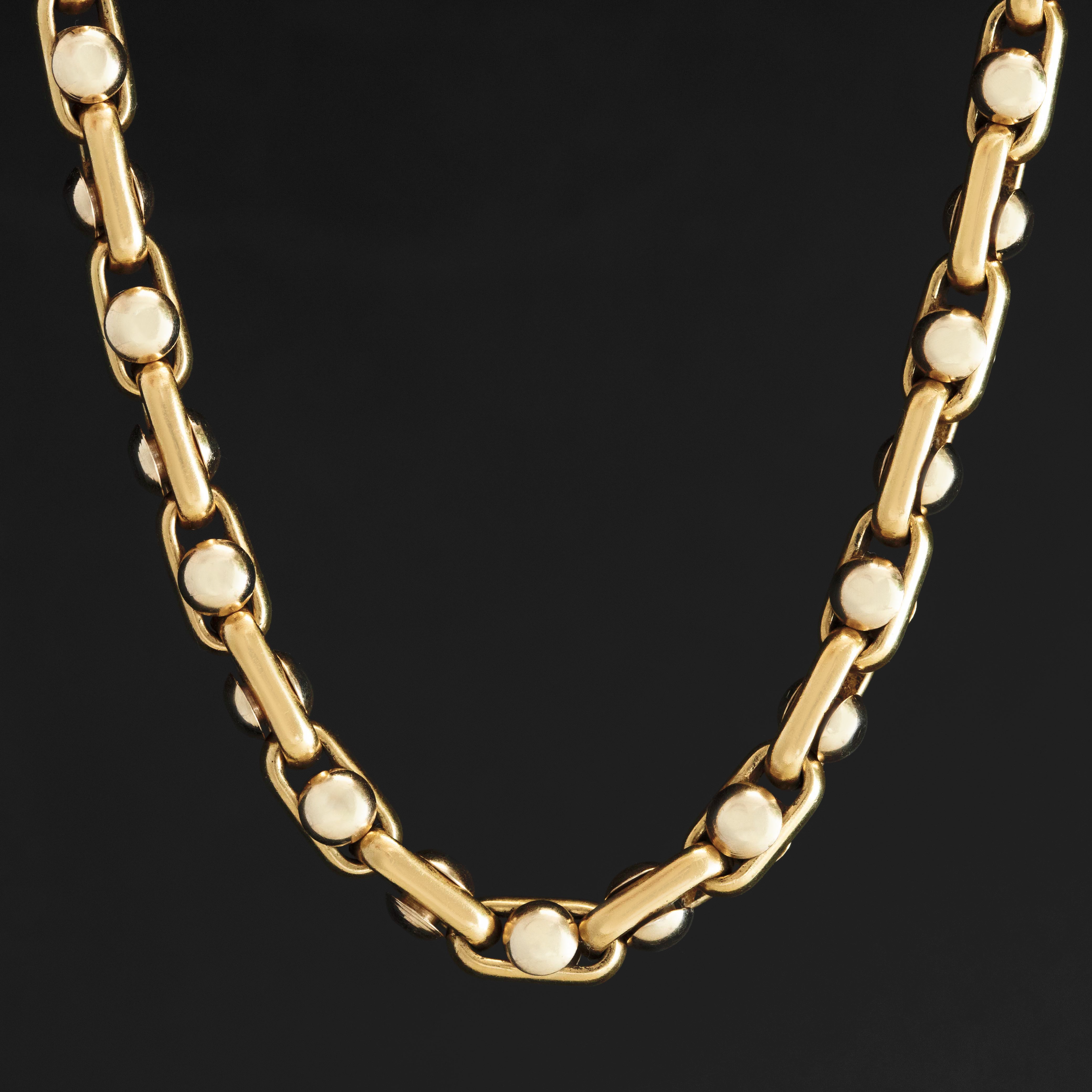 Vintage La Pepita heavy link chain necklace in 18K gold