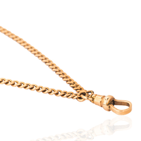 Vintage Long Curb Link Chain Necklace