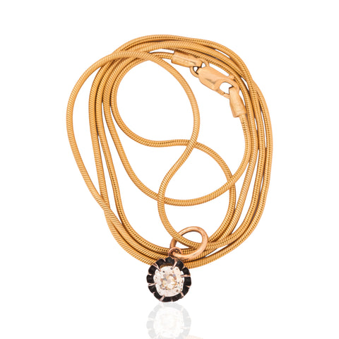 .59ct Victorian Old Mine Cut Diamond Collet Pendant