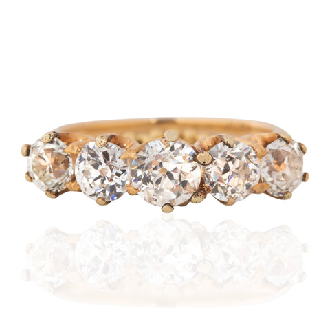 1.68ctw Antique Old European Cut Diamond Graduated Ring