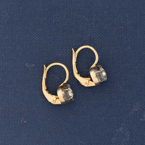 .50ctw Old European Cut Diamond Collet Dormeuse Earrings
