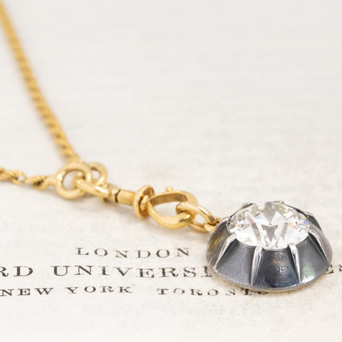 3.57ct Old European Cut Diamond Collet Pendant