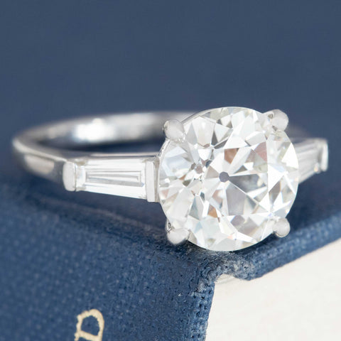 3.00ct Old European Cut Diamond Ring, GIA K VVS2