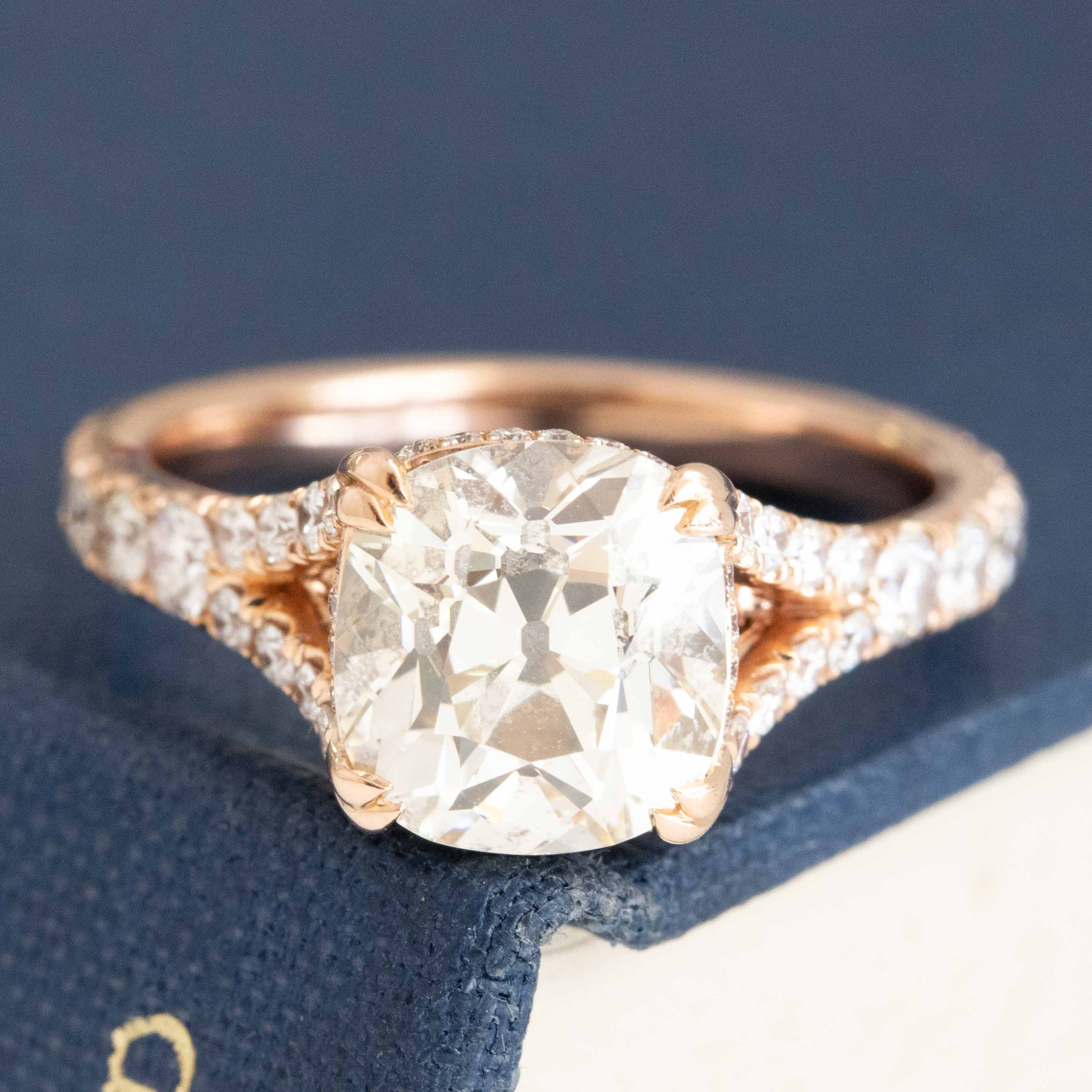 2.55ct Old Mine Cut Diamond Ring, AGS