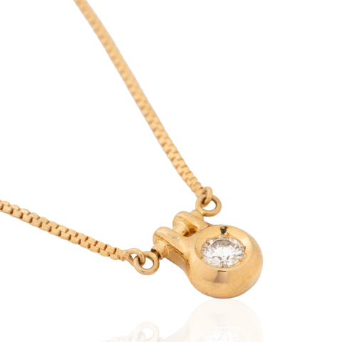 Vintage Round Brilliant Cut Diamond Pendant, Italian