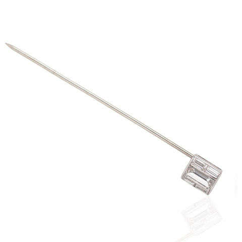 1.56ctw Art Deco Baguette Cut Diamond Stick Pin