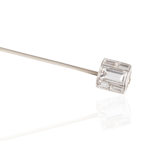1.56ctw Art Deco Baguette Cut Diamond Stick Pin